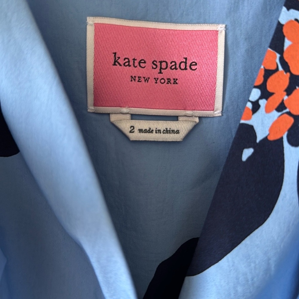 Kate Spade Black and Blue Flutter Sleeve Midi Dress - Picture 7 of 7